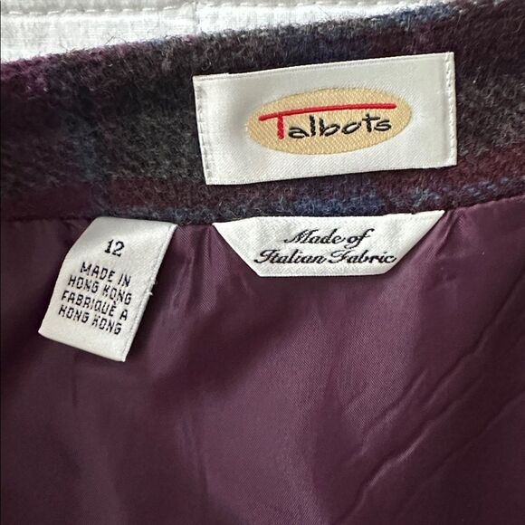 Vintage Talbots Women’s Wool Plaid Skirt Made in Hong Kong Italian Fabric Sz.12 - Picture 2 of 10